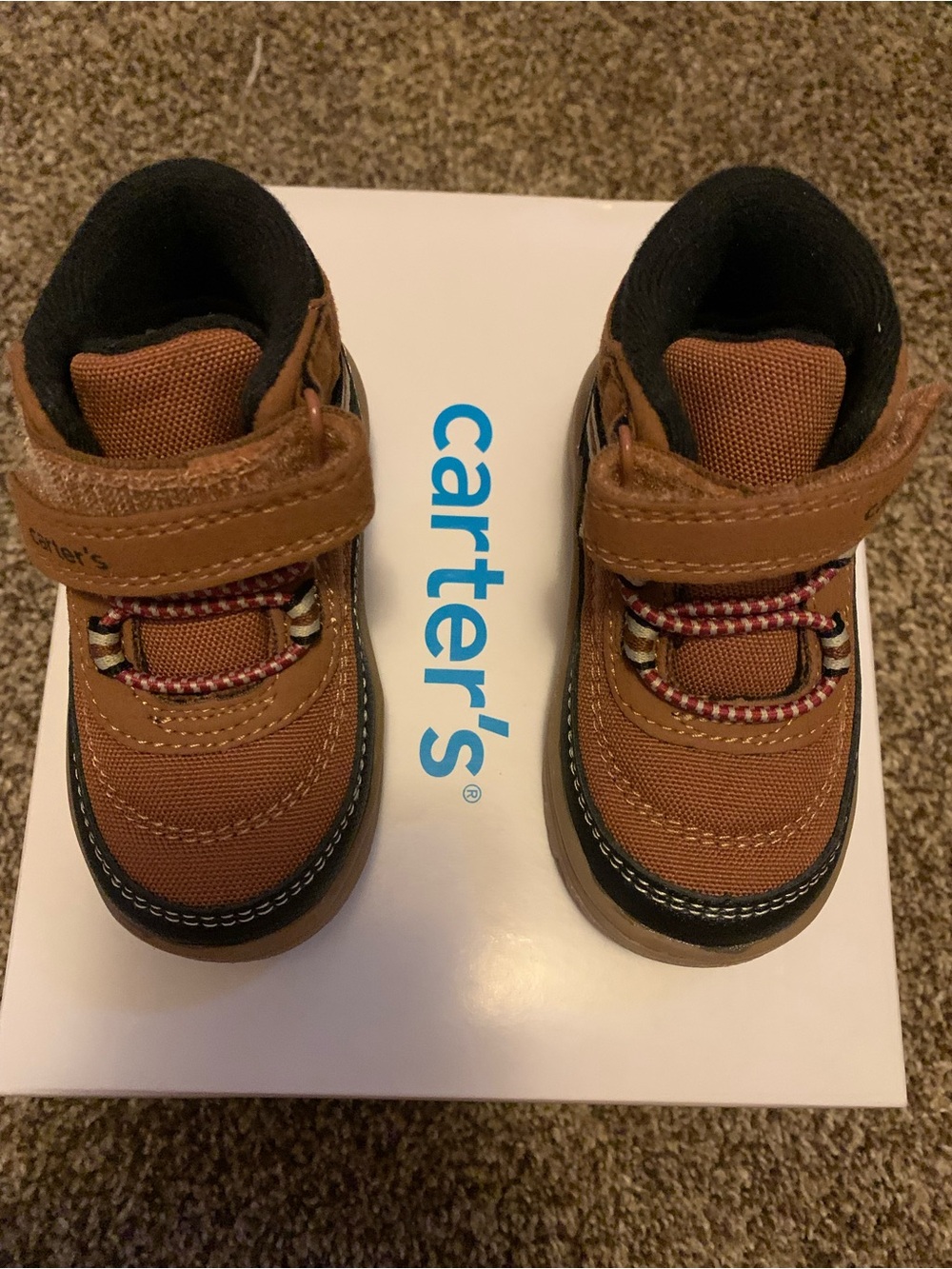 Carter's Brown and Black Hook-and-Loop Baby Walkers